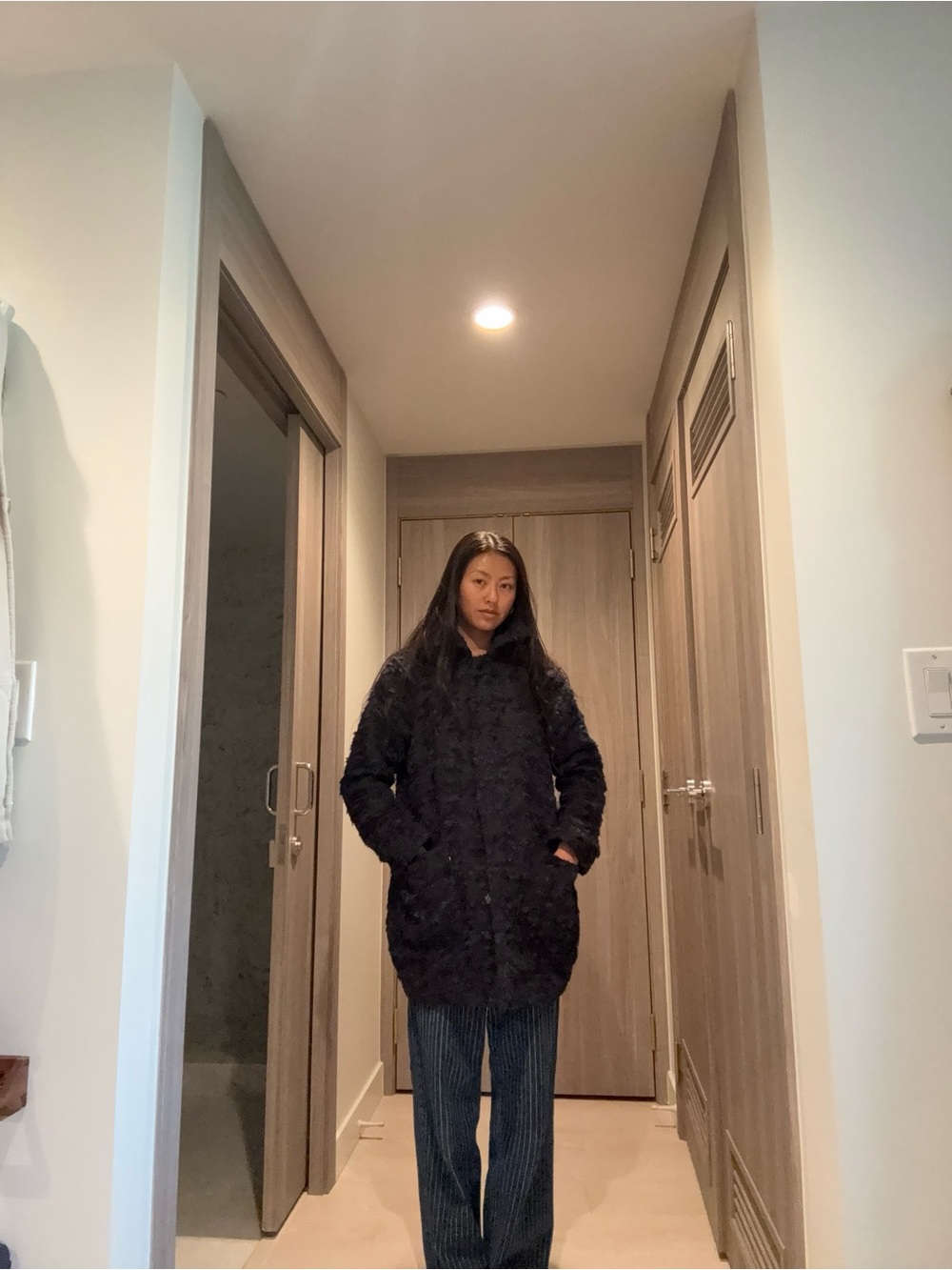 Textured Mid-Length Coat - Picture 2 of 7
